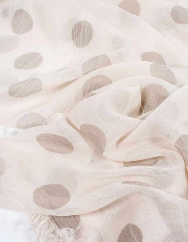 Polka Dot Bamboo Scarf | Beige