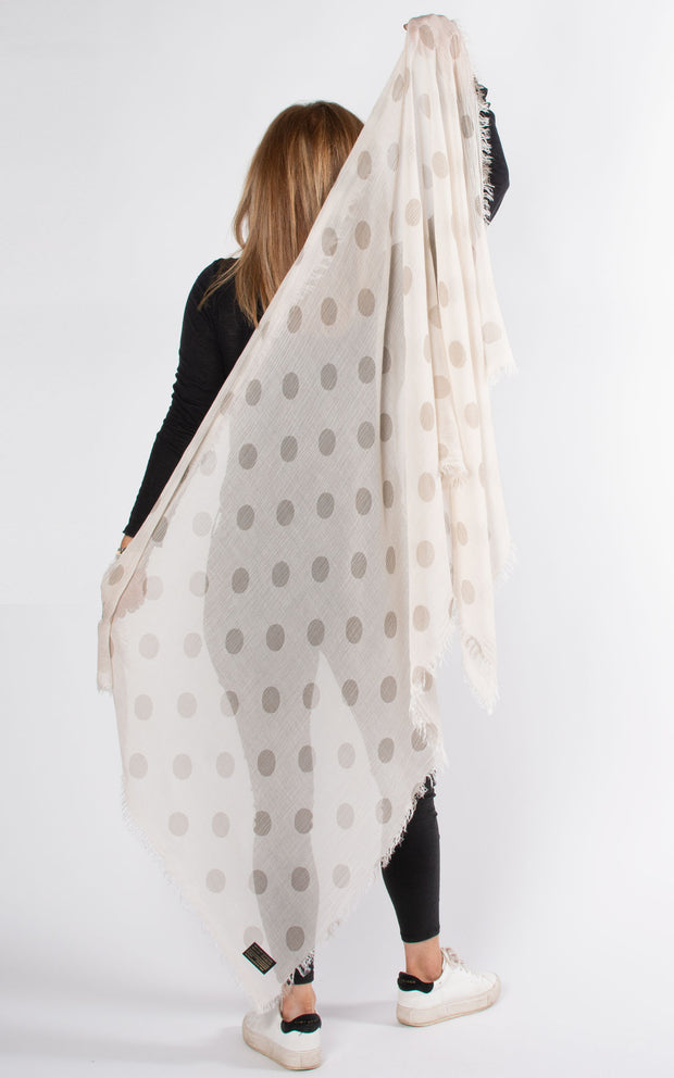 Polka Dot Bamboo Scarf | Beige