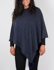 An image of a navy blue poncho