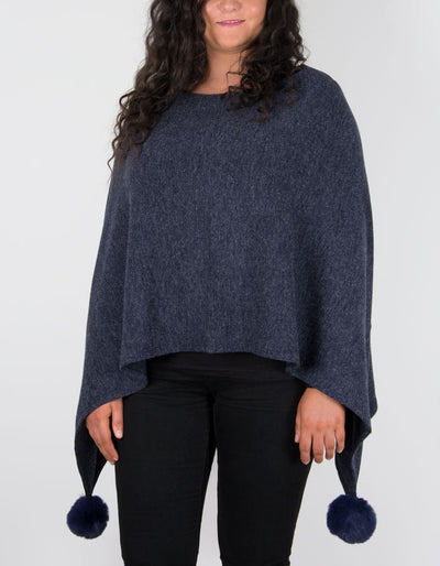 An image showing a poncho in navy