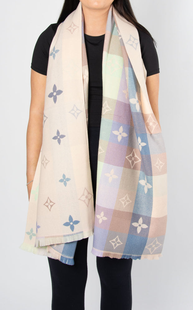 Scarf: Print Scarf | Beige