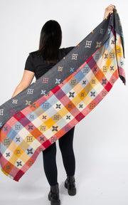 Scarf: Print Scarf | Dark Grey