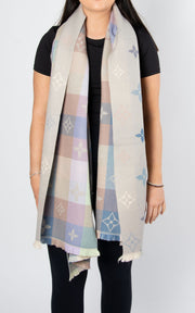 Scarf: Print Scarf | Light Grey