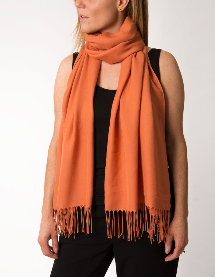 an image showing a pumpkin orange pashmina