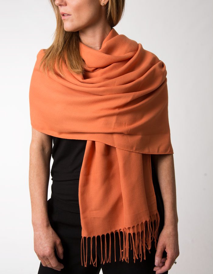 An image showing a pumpkin orange pashmina