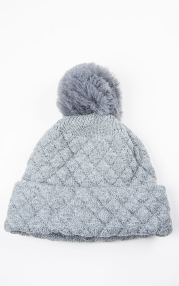 Quilted Hat | Light Grey