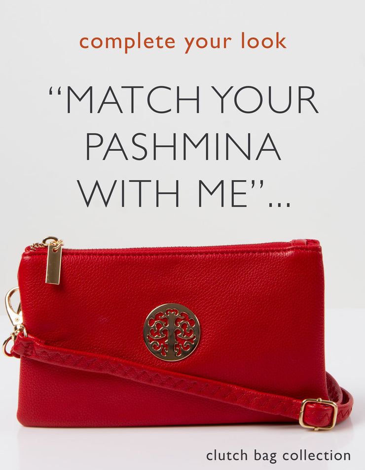 an image showing a red clutch bag