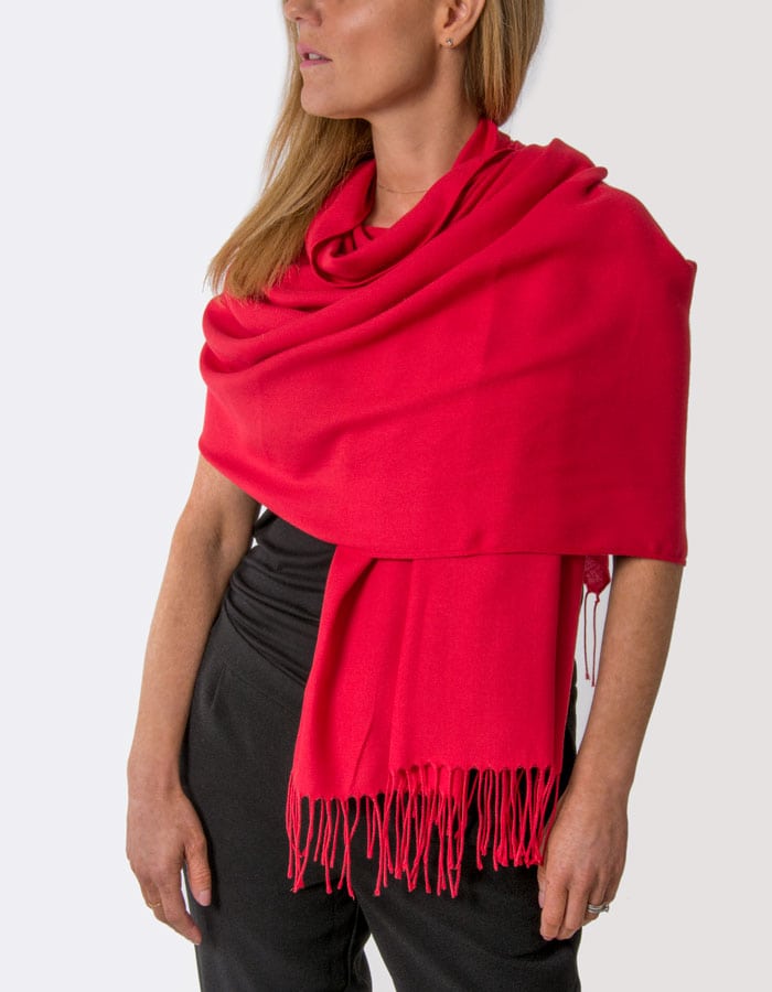 an image showing a red pashmina