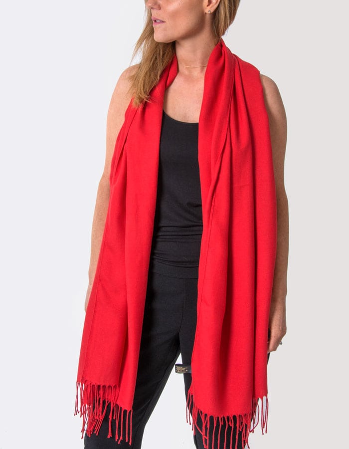 an image showing a red pashmina