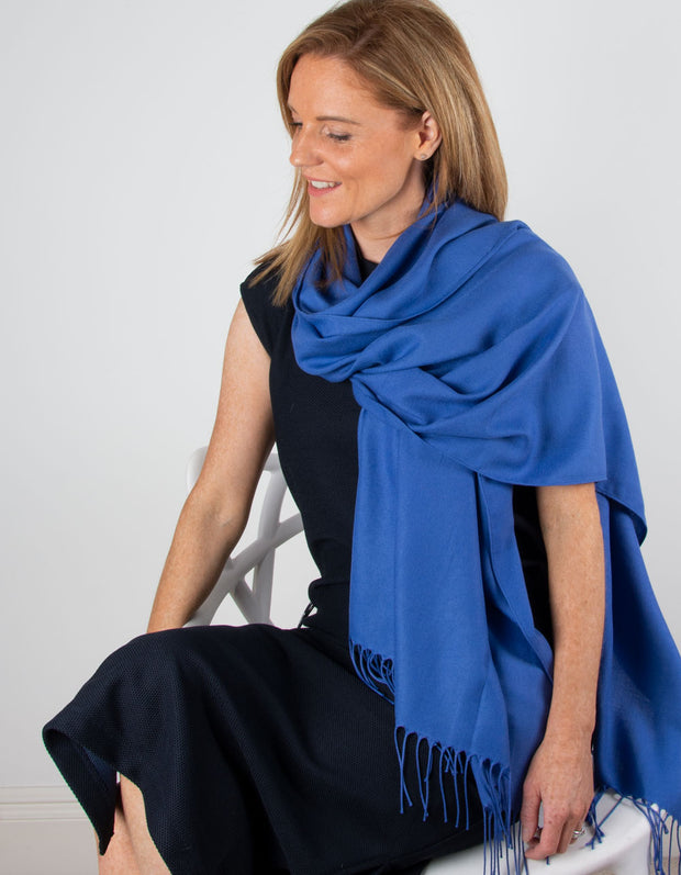 an image showing a royal blue pashmina