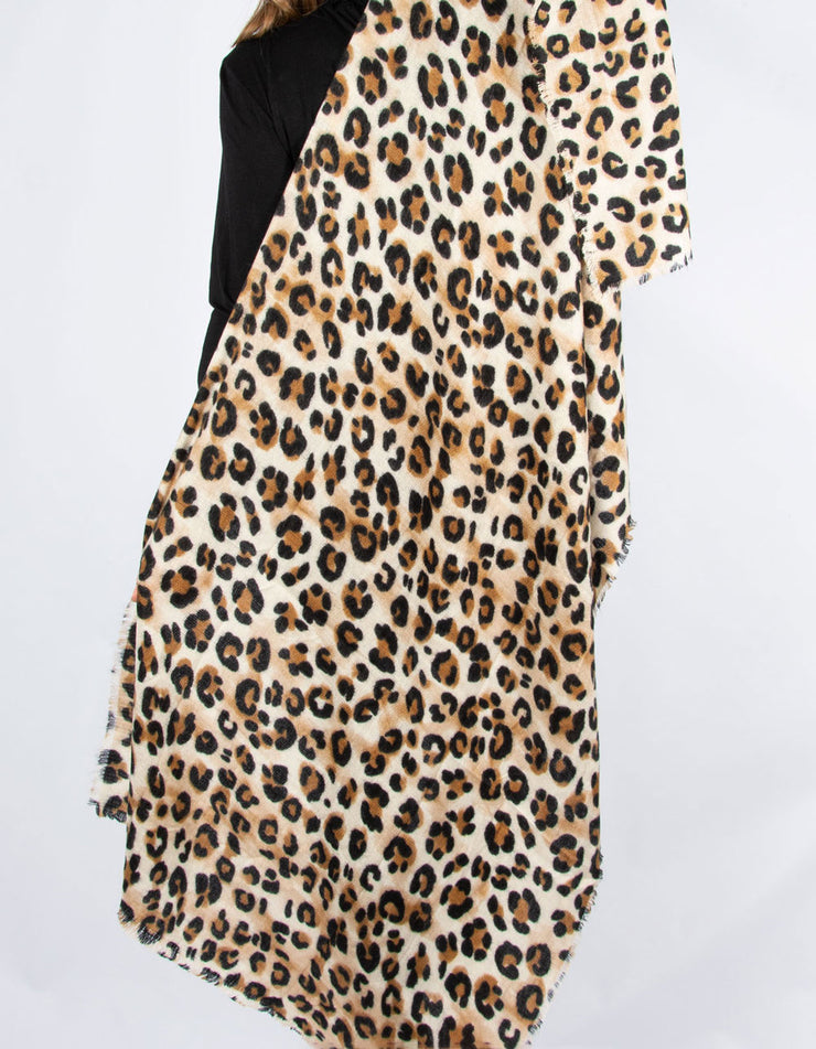 Frayed Edge Leopard Wool Mix