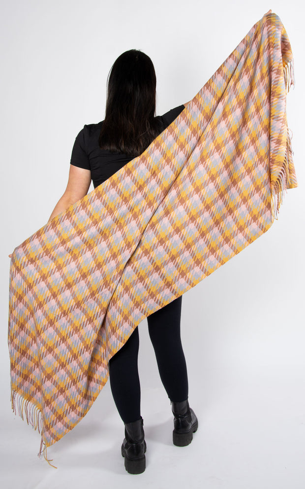 Scarf: Dogtooth | Pink & Yellow