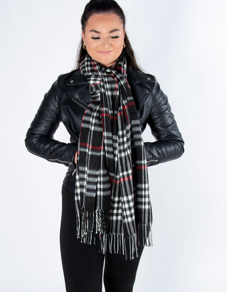 Tartan Blanket Scarf | Black