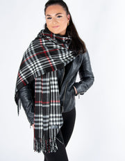 Tartan Blanket Scarf | Black