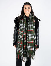 Tartan Blanket Scarf | Khaki