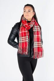 Tartan Blanket Scarf | Red