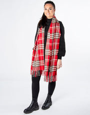 Tartan Blanket Scarf | Red