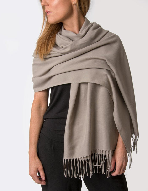 an image showing a taupe coloured pashmina