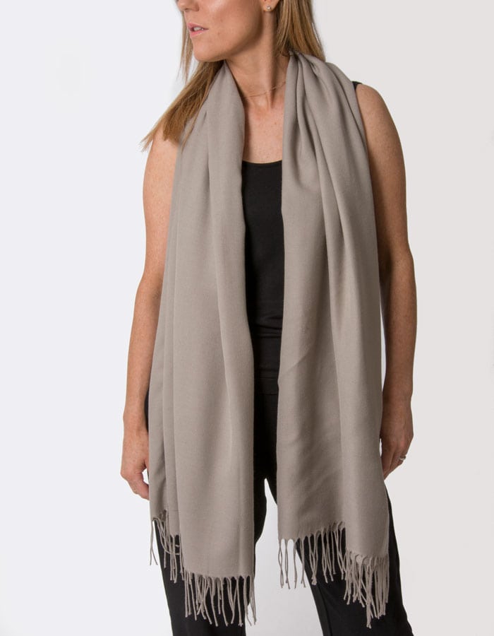 an image showing a taupe coloured pashmina