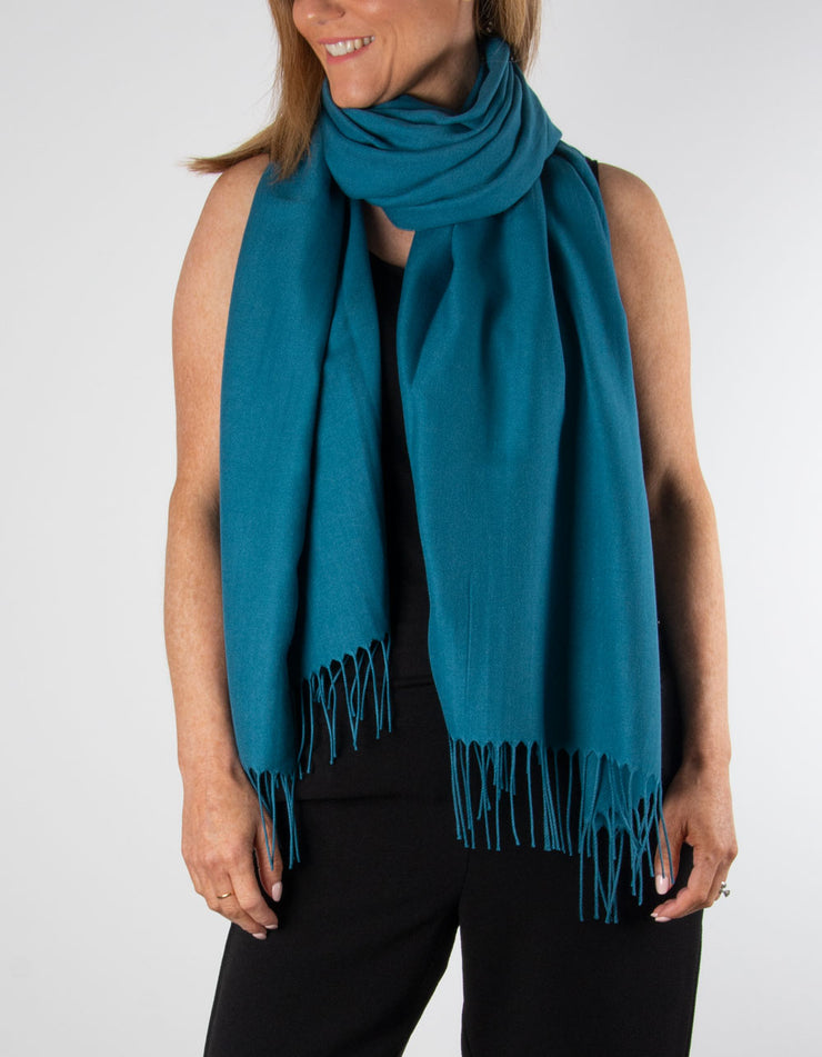 an image showing a teal pashmina