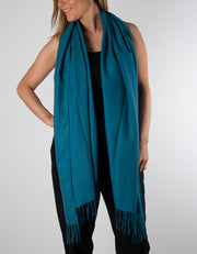 an image showing a teal pashmina