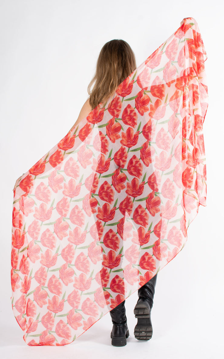 Tulip Print Scarf | Pink