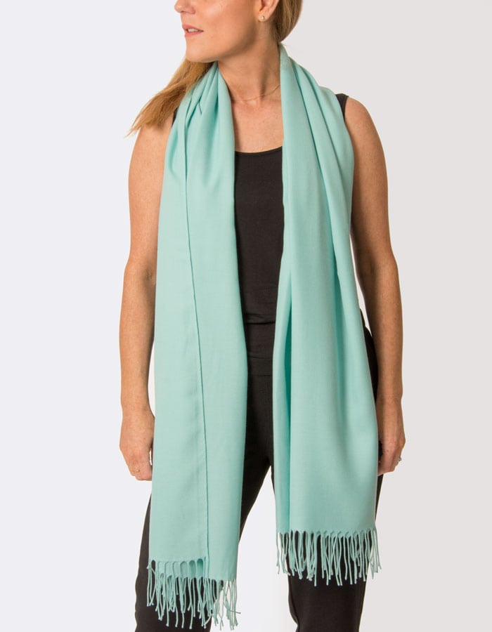 an image showing a turquoise pashmina