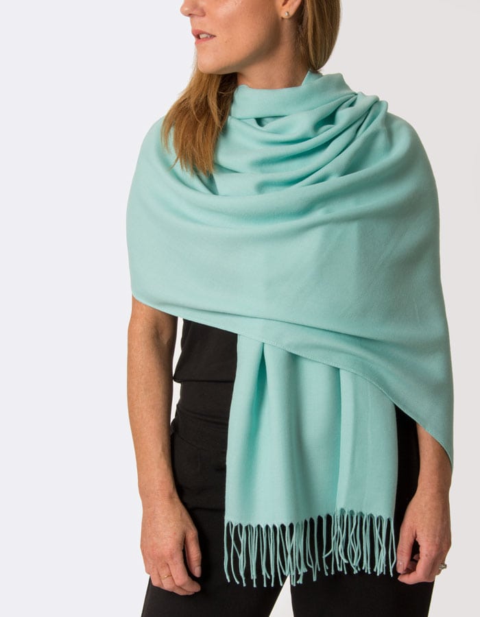Turquoise Pastel Green Scarf Cotton Linen Scarf Teal Green Ombre