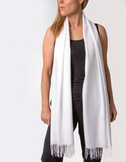 an image showing a white pashmina