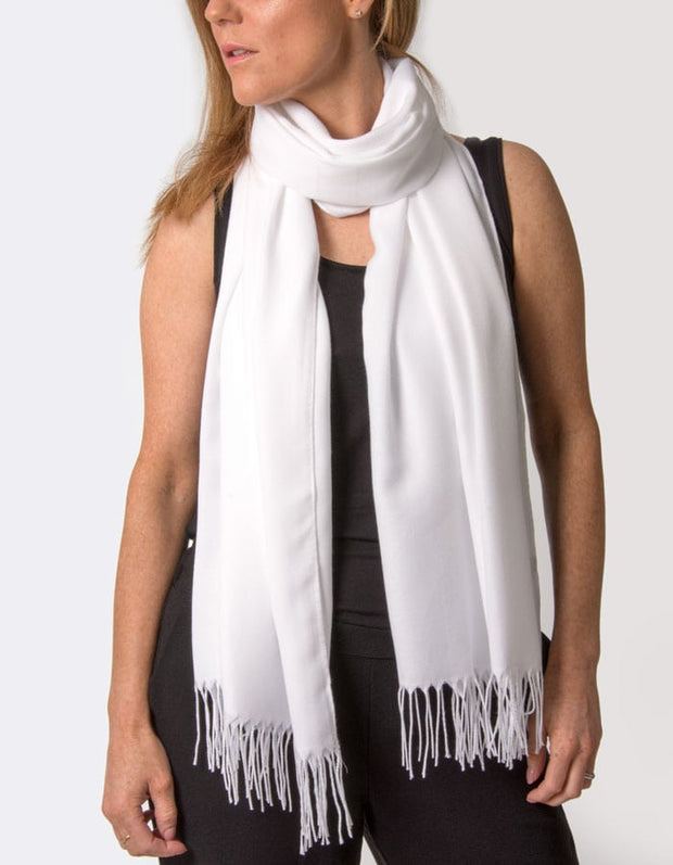 an image showing a white pashmina