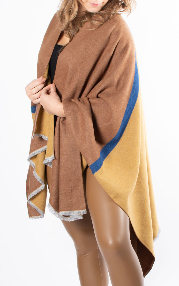 Wrap Cape | Camel & Mustard