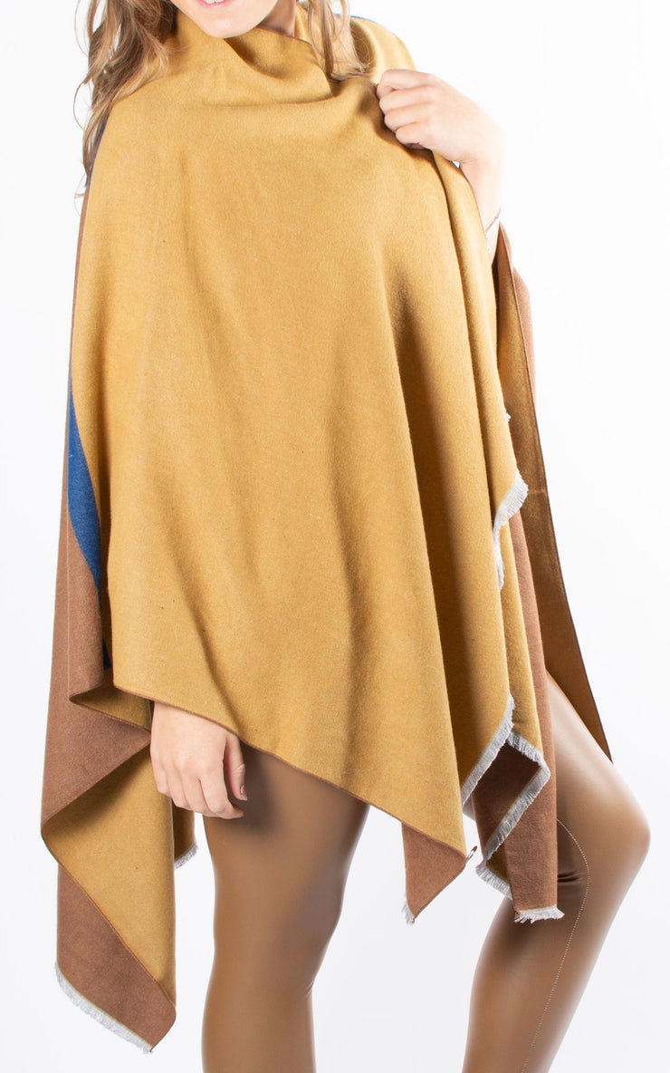 Wrap Cape | Camel & Mustard