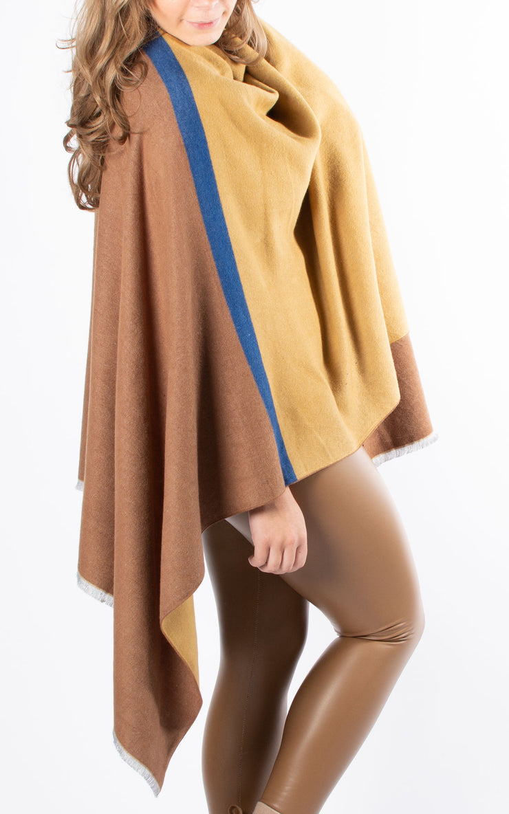 Wrap Cape | Camel & Mustard