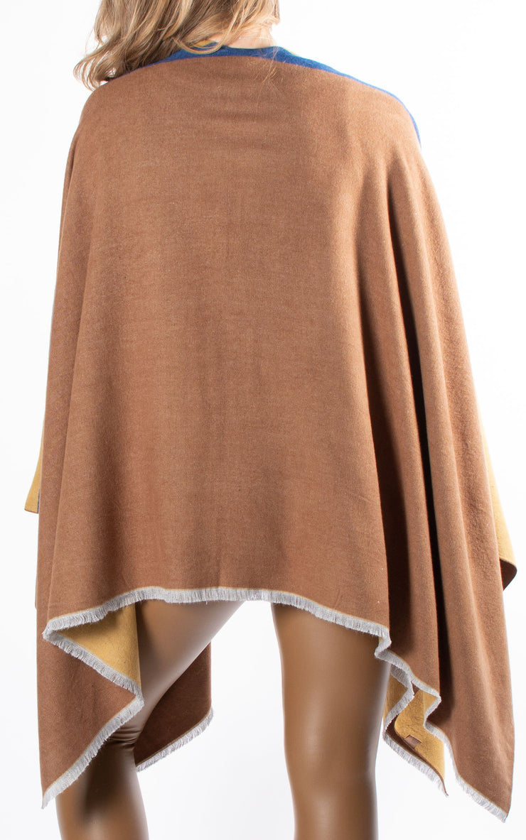 Wrap Cape | Camel & Mustard