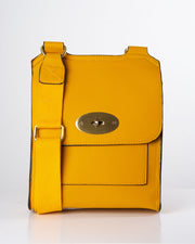 An image showing a yellow coloured messenger bag.