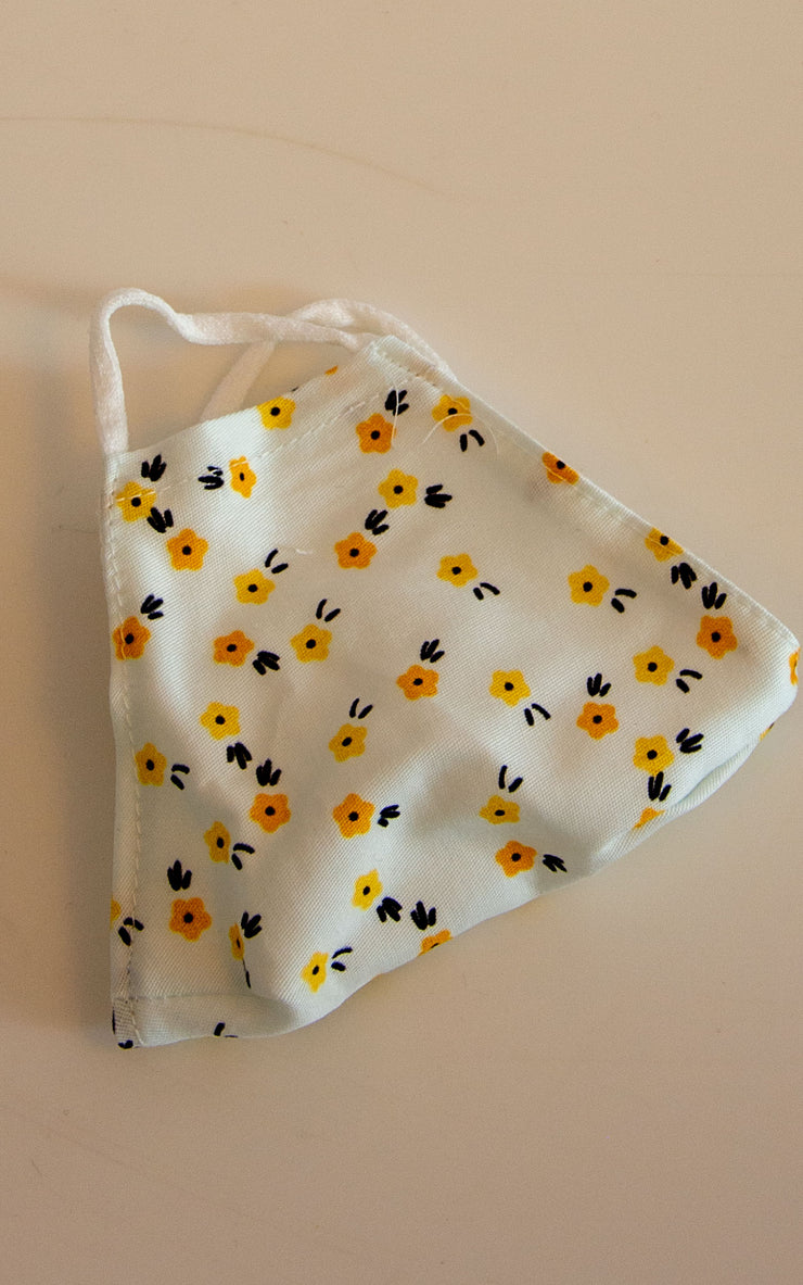 Kids Flower Print Face Covering