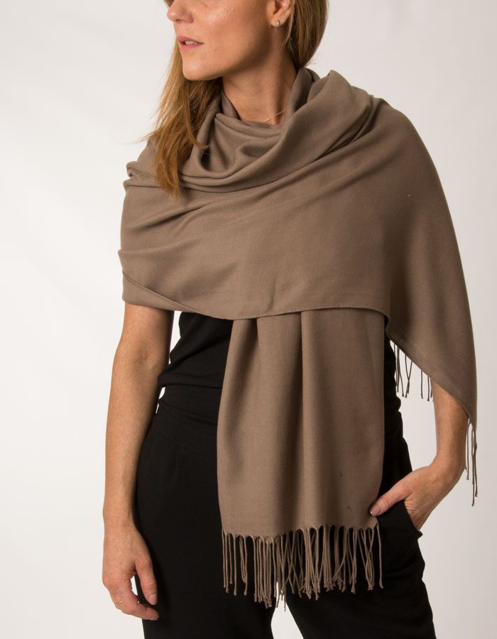 an image showing a light brown pashmina