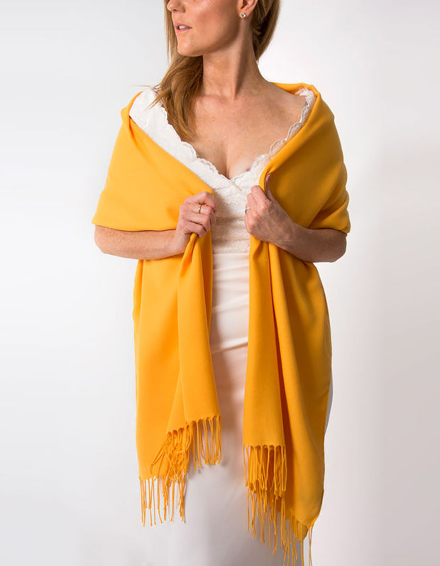 Amber Yellow Wedding Pashmina