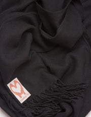 an image showing a close up of a pashmina in Black