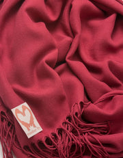 an image showing a close up of a pashmina in Mulberry