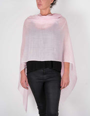 an image showing a silk wool mix pashmina in pale pink