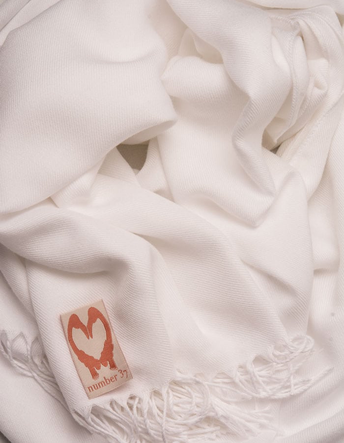 an image showing a close up of a pashmina in white