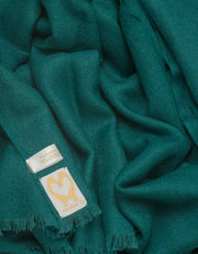 an image showing a pure cashmere wedding pashmina in green