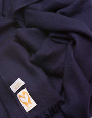 an image showing a navy cashmere pashmina scarf