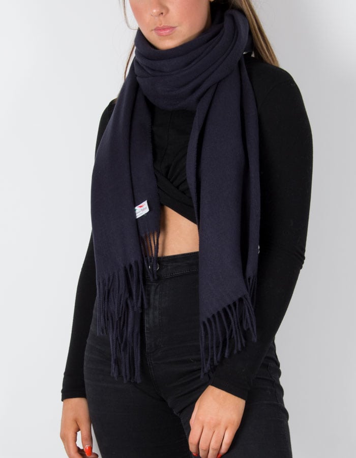 an image showing a winter pashmina in navy