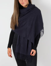 an image showing a winter pashmina in navy
