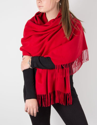 an image showing a red winter pashmina
