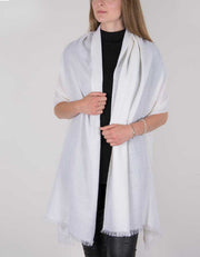 An image showing a white Cashmere Pashmina Scarf